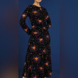 Farm Rio Rainbow Suns Midi Dress size M NWT